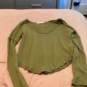 We The Free Olive Long Sleeve Top